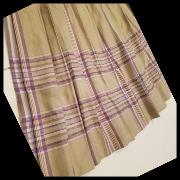 Pendleton Beige+Lavender Pleated Skirt - Picture 3 of 9